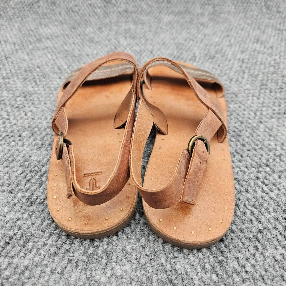 Frye Alley 2 (Women's 9) Brown Metallic Gold Leather Slingback Flat Sandals Boho